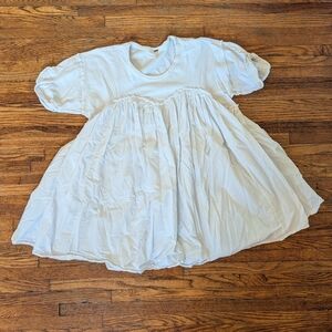 Free People White Cotton Babydoll Mini Dress